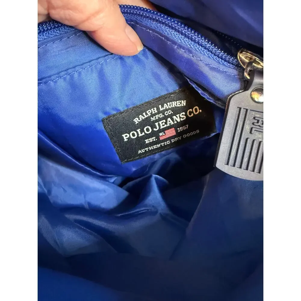 Vintage Y2K Polo Jeans Company Nylon Top Handle Bag Blue